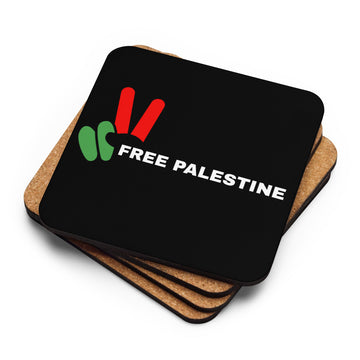 Free Palestine black coaster